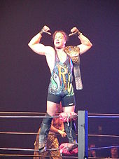 Van Dam as No Limits Wrestling (NLW) Champion at American Wrestling Rampage.