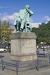 Robert Schumann monument at his birthplace Zwickau, Germany