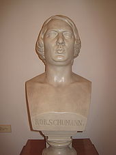 Bust of Robert Schumann in the museum of Zwickau
