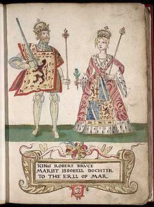 1562 drawing of Robert the Bruce and Isabella of Mar