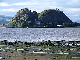 Dumbarton Castle on Dumbarton Rock where Robert Stewart and King David took refuge in 1333