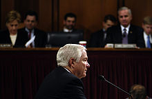 Gates responds to a question during the Senate Armed Services Committee hearing on December 5, 2006