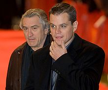 De Niro with Matt Damon in Berlin in February 2007 for the premiere of The Good Shepherd