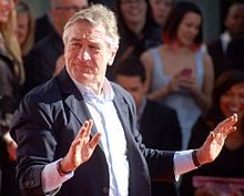De Niro at a ceremony to have his hands and shoe prints placed in cement in front of TCL Chinese Theatre in February 2013