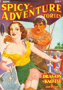 Spicy-Adventure Stories (September 1936) featuring "The Dragon of Kao Tse" by Sam Walser (a.k.a. Robert E. Howard).