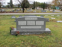 Howard family gravestone in Brownwood, Texas.