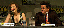 With Rachel McAdams promoting Sherlock Holmes at the 2009 San Diego Comic-Con International.