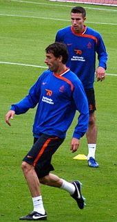Van Persie (right) and Ruud van Nistelrooy training with the Netherlands
