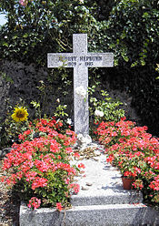 Grave of Audrey Hepburn in Tolochenaz, Switzerland