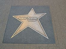 Polanski's star on the Łódź walk of fame