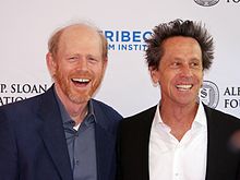 Howard and Brian Grazer at a Tribeca Film Festival panel on A Beautiful Mind