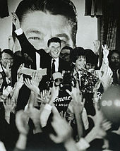Ronald and Nancy Reagan celebrate Reagan's gubernatorial victory at the Biltmore Hotel in Los Angeles.
