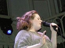 Adele performing at Paradiso in 2008.