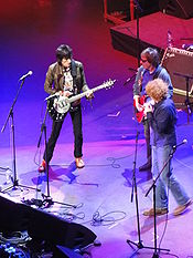Ronnie Wood, Bill Wyman and Mick Hucknall at Faces reunion performance, 25 October 2009
