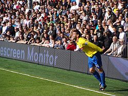 Delap after a throw in 2009