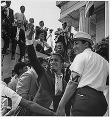 Sammy Davis Jr. during the 1963 March on Washington