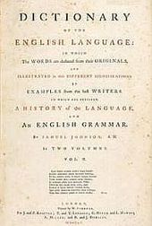 Johnson's Dictionary Vol. 2 (1755) title page