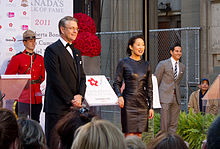 Oh at the induction ceremony for her star on Canada's Walk of Fame