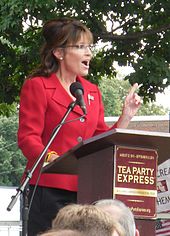 Sarah Palin addressing a Labor Day rally sponsored by the Tea Party Express (Manchester, NH), September 5, 2011