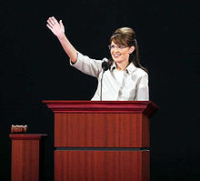 Palin addresses the 2008 Republican National Convention in Saint Paul, Minnesota