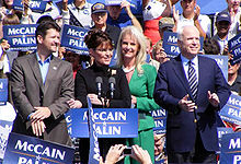 The Palins and McCains in Fairfax, Virginia, September 2008.