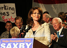 Rallying with Saxby Chambliss in Savannah, Georgia, December 2008