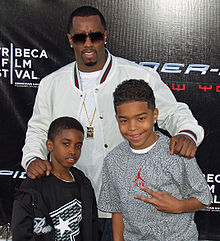 Combs with his sons Christian and Justin at the Spider-Man 3 premiere