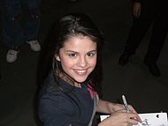 Gomez on the studio set of Wizards of Waverly Place, 2007