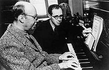 Sergei Prokofiev with Mstislav Rostropovich