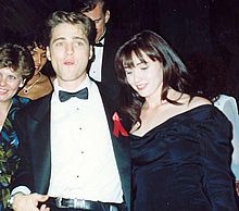 Doherty with Jason Priestley at the Governor's Ball following the 43rd Annual Emmy Awards, August 1991