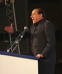 Berlusconi during a PdL meeting in 2008.