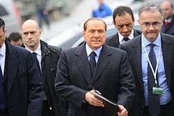Berlusconi at the EPP summit in March 2012, the first one after his resignation.