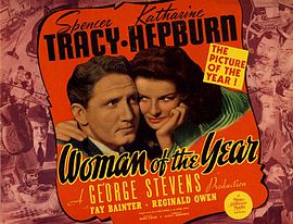 Poster for Woman of the Year (1942), the first of nine pictures Tracy made with Katharine Hepburn
