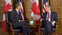 United States President Barack Obama meets with Stephen Harper in Ottawa.
