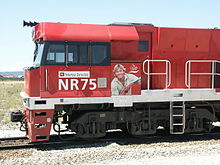 Pacific National locomotive NR75 named Steve Irwin