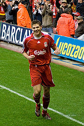 Gerrard playing for Liverpool during the 2006–07 season