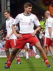 Gerrard before Jamie Carragher's testimonial