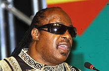 Stevie Wonder at a conference in Salvador, Brazil, in July 2006