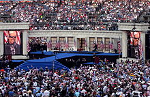 Wonder performs during the final day of the 2008 Democratic National Convention in Denver, Colorado.