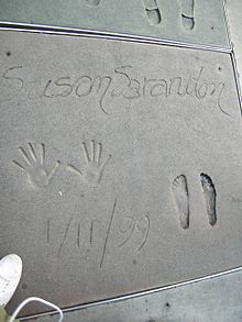 Susan Sarandon's hand and foot prints at Grauman's Chinese Theatre