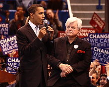 Following his endorsement, Kennedy staged a campaign appearance with Barack Obama in Hartford, Connecticut, on February 4, 2008, the day before the Super Tuesday primaries.