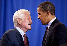 Kennedy with President Obama, the day the Edward M. Kennedy Serve America Act was signed, April 21, 2009