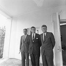 Attorney General Robert F. Kennedy, Senator Ted Kennedy, and President John F. Kennedy in 1963