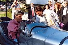 Allen with Jay Leno at the 45th Emmy Awards.