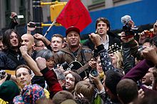 Morello playing Occupy Wall Street in New York, October 2011