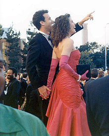 Hanks and his wife, Rita Wilson, at the 1989 Oscars