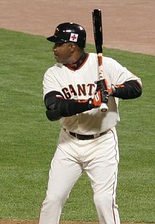Bonds at the plate with the Giants.