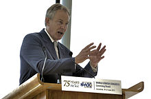 Blair addressing a meeting of the World Jewish Congress in Jerusalem, June 2011.