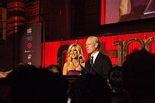 Tim Gunn and Spelling co-presenting at an event in November 2007.