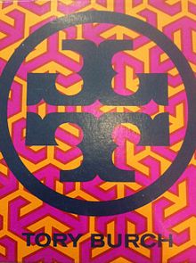 Tory Burch logo design photographed from a shoebox in 2012